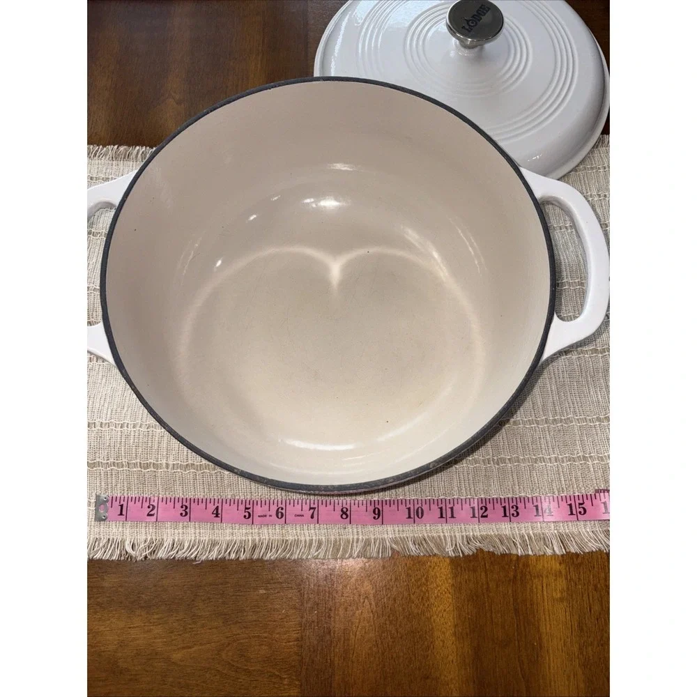 Lodge 7.5 Quart Enameled Cast Iron Dutch Oven with Lid and Dual Handles